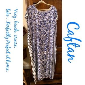 ✅Blue & White Caftan One Size Fits Most
